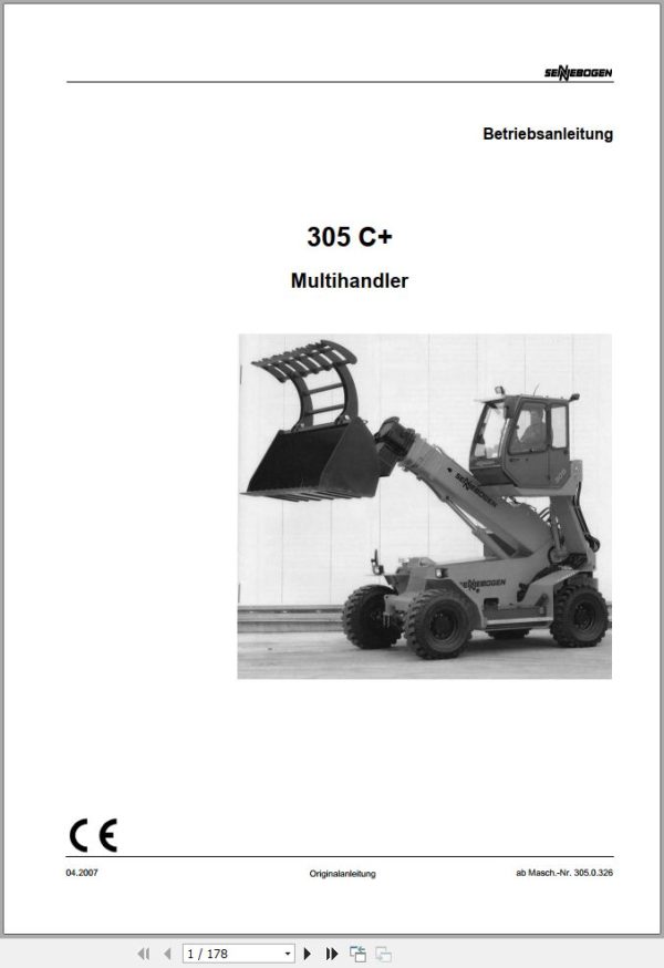 Sennebogen Multihandler 305 C 305.0.326 Operating Instructions DE 1