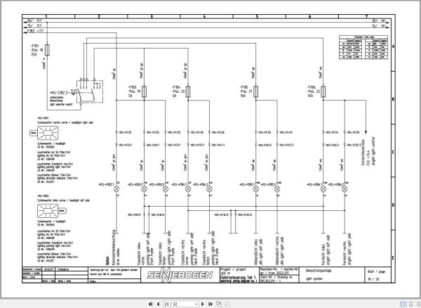 Sennebogen Telehandler 305 305.0.398 Electric and Hydraulic Diagrams EN DE 2