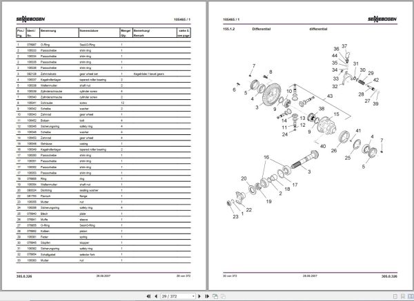 Sennebogen Telescopic Handlers 305 305.0.326 Spare Parts Catalog EN DE 2