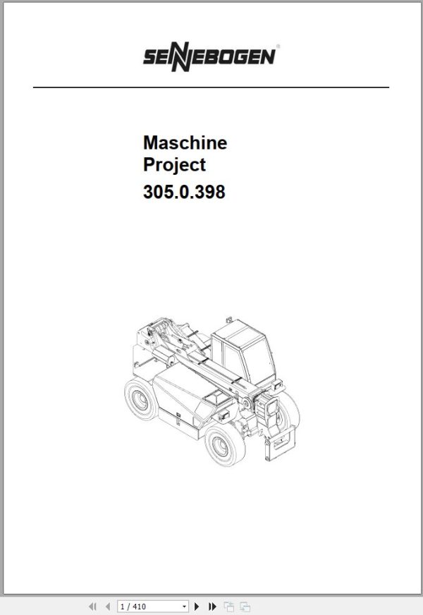 Sennebogen Telescopic Handlers 305 305.0.398 Spare Parts Catalog EN DE 1