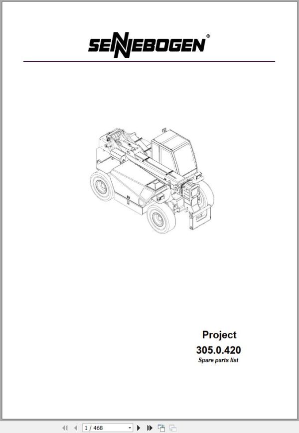 Sennebogen Telescopic Handlers 305 305.0.420 Spare Parts Catalog EN DE 1