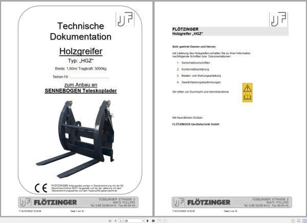 Sennebogen Telescopic Handlers 305 305.0.420 Spare Parts Catalog EN DE 3