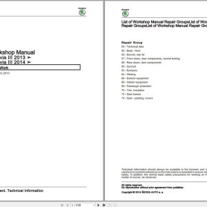 Skoda Octavia III 2013 2014 Workshop Manual Wiring Diagrams 1