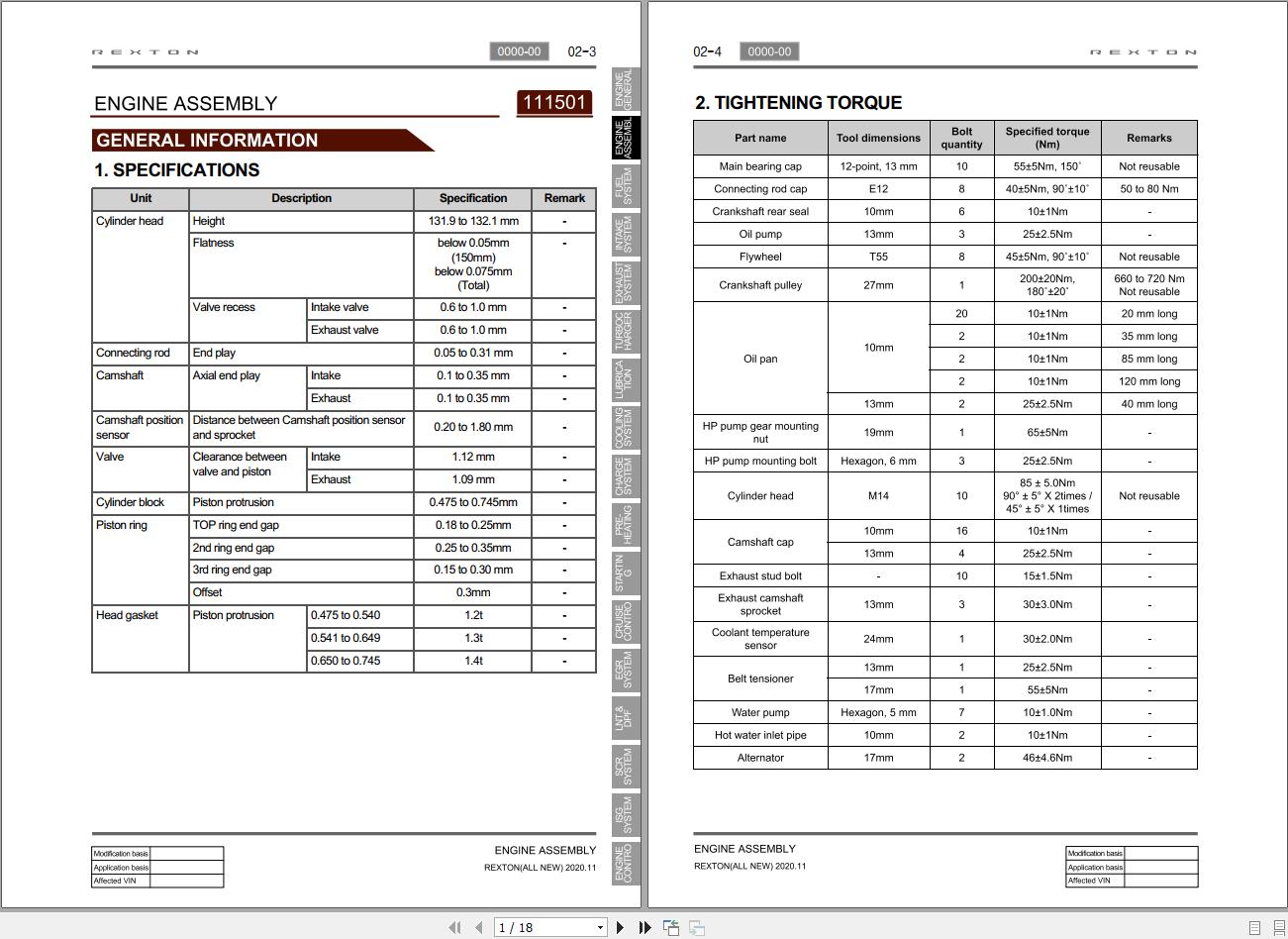 Ssang Yong Rexton 2021 Service Manual 1