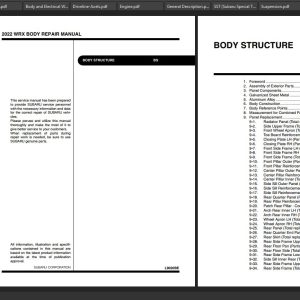 Subaru WRX 2022 2023 Workshop Manual 2