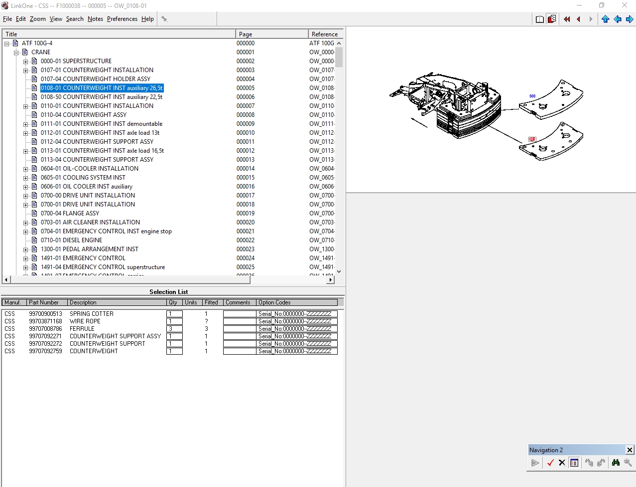 Tadano Cranes CSS EPC 05.2025 Spare Parts Catalog AT Series