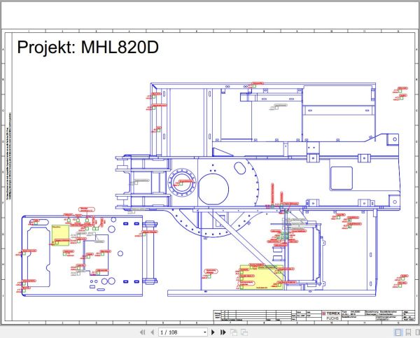 Terex Fuchs Material Handlers AHL820D 0016 Wiring Diagram 6790200151 DE 1