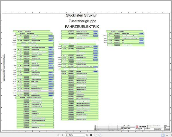 Terex Fuchs Material Handlers MHL250 4000 Wiring Diagram 6790200274 DE 1