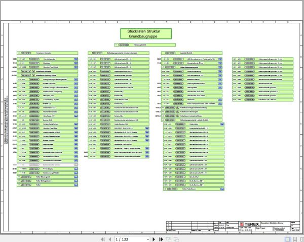 Terex Fuchs Material Handlers MHL250 4043 4045 Wiring Diagram 6790200309 DE 1