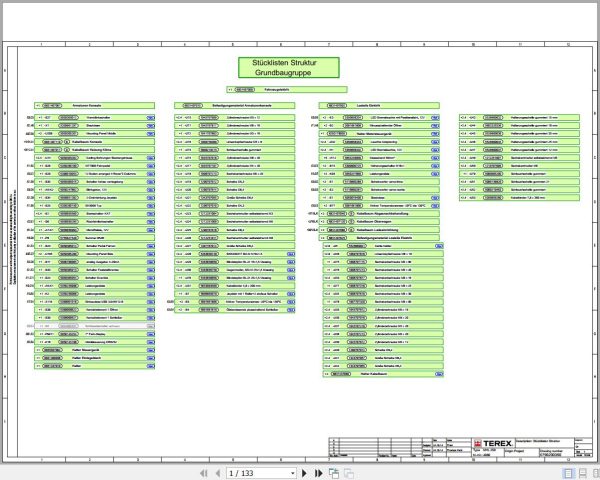 Terex Fuchs Material Handlers MHL250 4080 Wiring Diagram 6790200350 DE 1