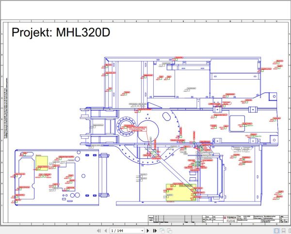 Terex Fuchs Material Handlers MHL320D 1072 Wiring Diagram 6790200107 DE 1