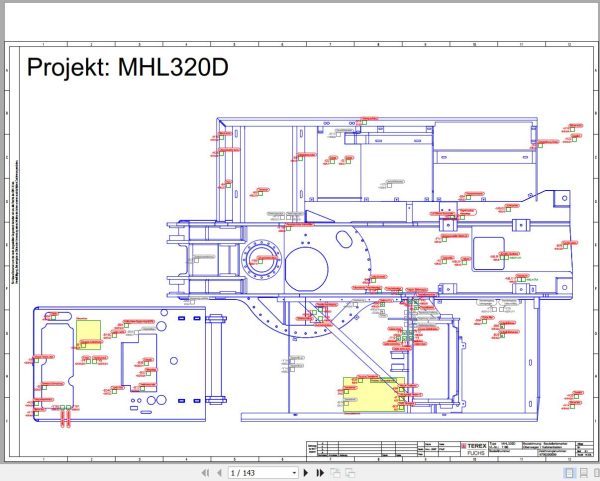 Terex Fuchs Material Handlers MHL320D 1100 Wiring Diagram 6790200099 DE 1