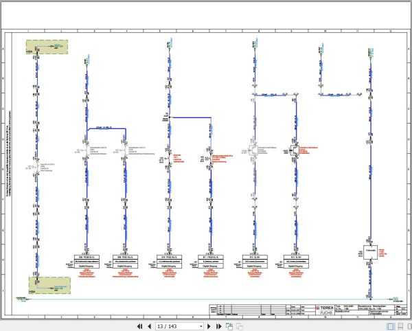 Terex Fuchs Material Handlers MHL320D 1100 Wiring Diagram 6790200099 DE 2