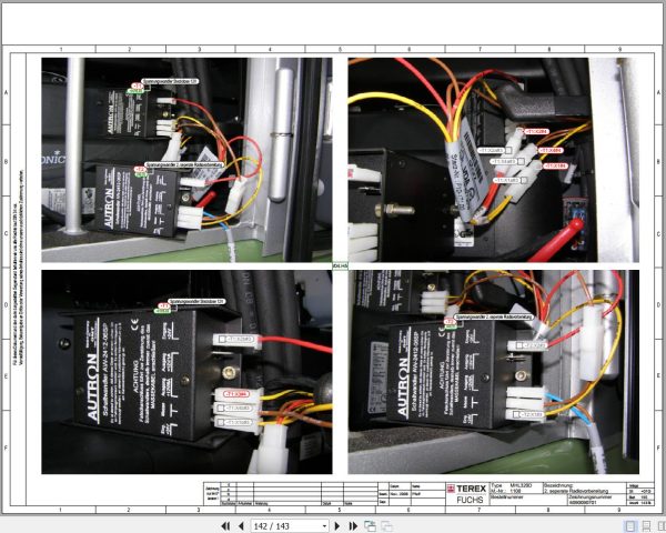 Terex Fuchs Material Handlers MHL320D 1100 Wiring Diagram 6790200099 DE 3