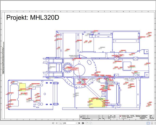 Terex Fuchs Material Handlers MHL320D 1119 1120 Wiring Diagram 6790200105 DE 1