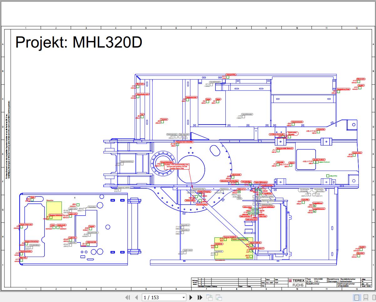 Terex Fuchs Material Handlers MHL320D 1142 Wiring Diagram 6790200259 DE 1