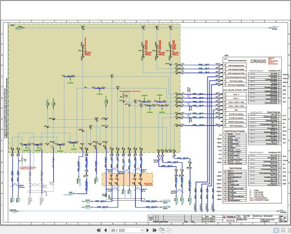 Terex Fuchs Material Handlers MHL320D 1286 Wiring Diagram 6790200131 DE 2