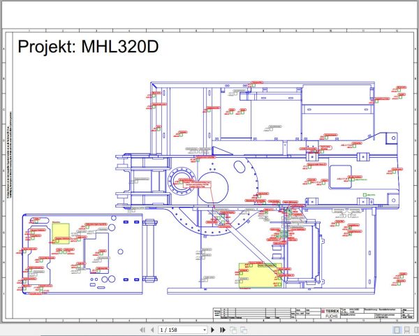 Terex Fuchs Material Handlers MHL320D 1438 Wiring Diagram 6790200163 DE 1