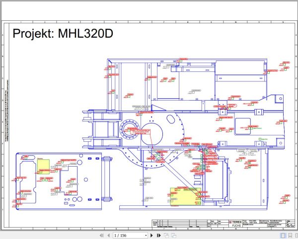 Terex Fuchs Material Handlers MHL320D 1454 1619 Wiring Diagram 6790200171 DE 1