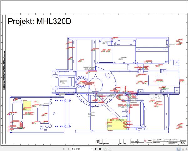 Terex Fuchs Material Handlers MHL320D 1643 Wiring Diagram 6790200273 DE 1