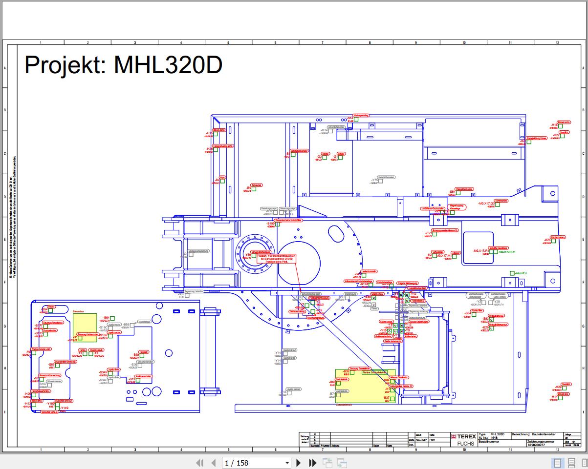 Terex Fuchs Material Handlers MHL320D 1648 Wiring Diagram 6790200277 DE 1
