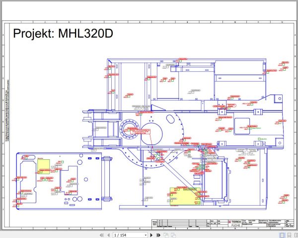Terex Fuchs Material Handlers MHL320D 1698 Wiring Diagram 6790200326 DE 1