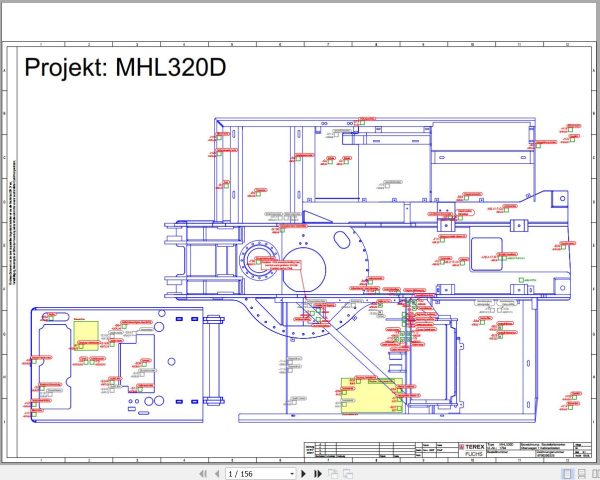 Terex Fuchs Material Handlers MHL320D 1704 Wiring Diagram 6790200325 DE 1