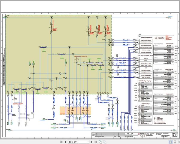 Terex Fuchs Material Handlers MHL320D 966 Wiring Diagram 6790200056 DE 2