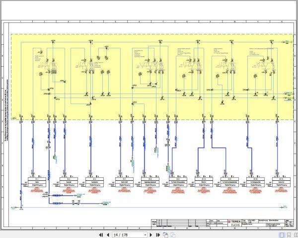 Terex Fuchs Material Handlers MHL340D 1495 Wiring Diagram 6790200057 DE 2