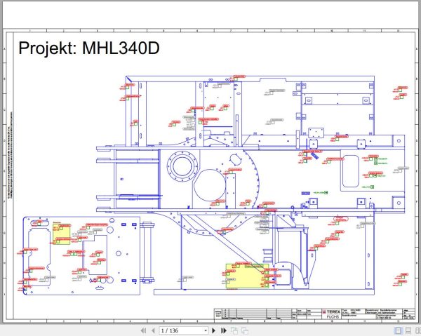 Terex Fuchs Material Handlers MHL340D 1680 Wiring Diagram 6790200059 DE 1
