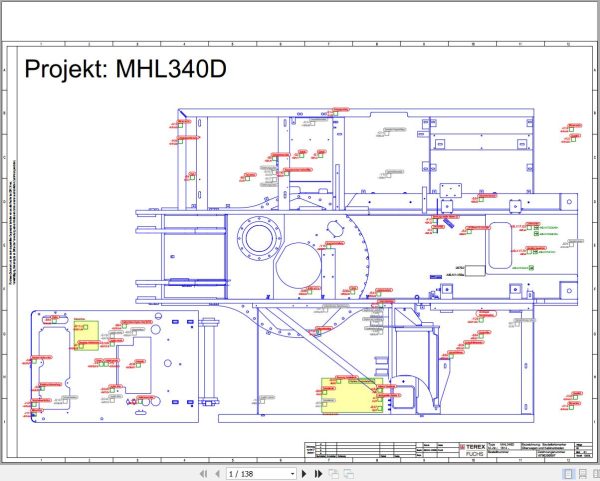 Terex Fuchs Material Handlers MHL340D 1814 Wiring Diagram 6790200097 DE 1