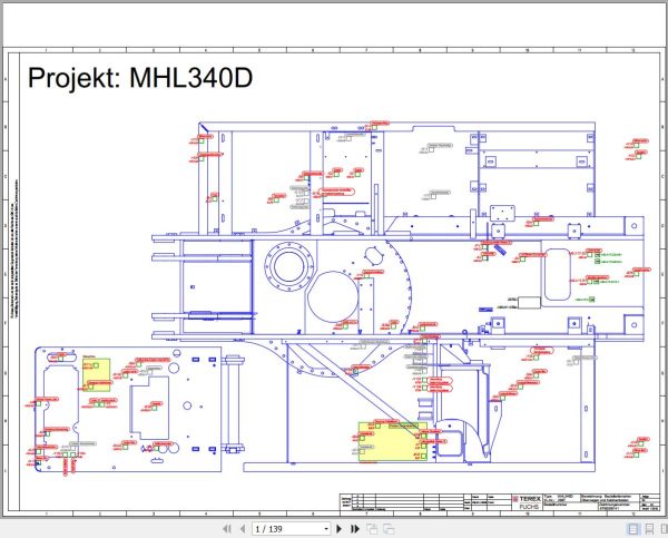 Terex Fuchs Material Handlers MHL340D 2087 Wiring Diagram 6790200141 DE 1