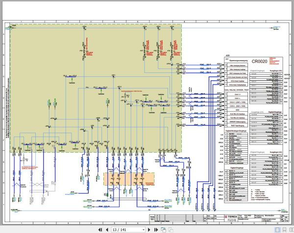 Terex Fuchs Material Handlers MHL340D 2351 Wiring Diagram 6790200222 DE 2