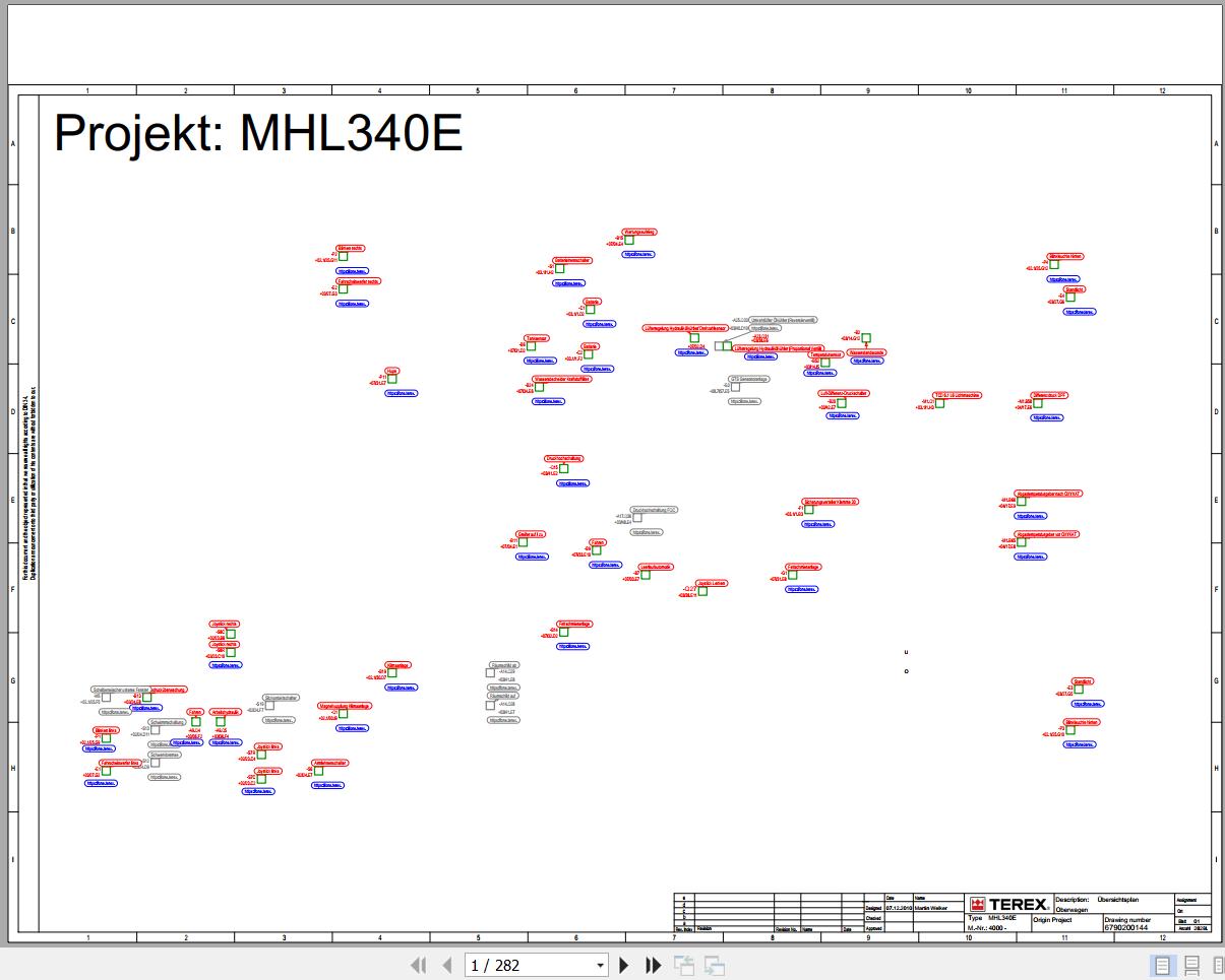 Terex Fuchs Material Handlers MHL340E 4000 Wiring Diagram 6790200144 DE 1