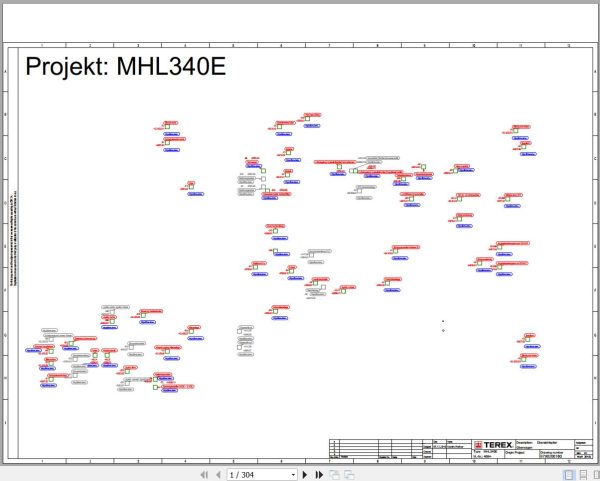 Terex Fuchs Material Handlers MHL340E 4004 Wiring Diagram 6790200180 DE 1