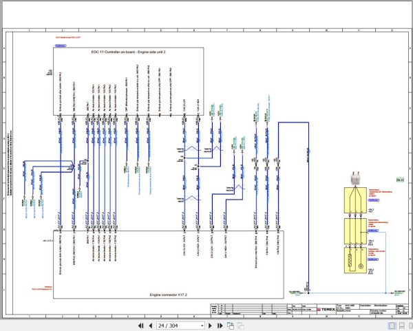 Terex Fuchs Material Handlers MHL340E 4004 Wiring Diagram 6790200180 DE 2