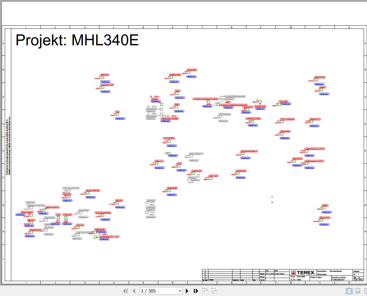 Terex Fuchs Material Handlers MHL340E 4004 Wiring Diagram 6790200207 DE 1