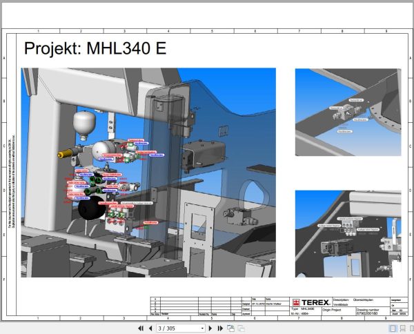 Terex Fuchs Material Handlers MHL340E 4004 Wiring Diagram 6790200262 DE 1