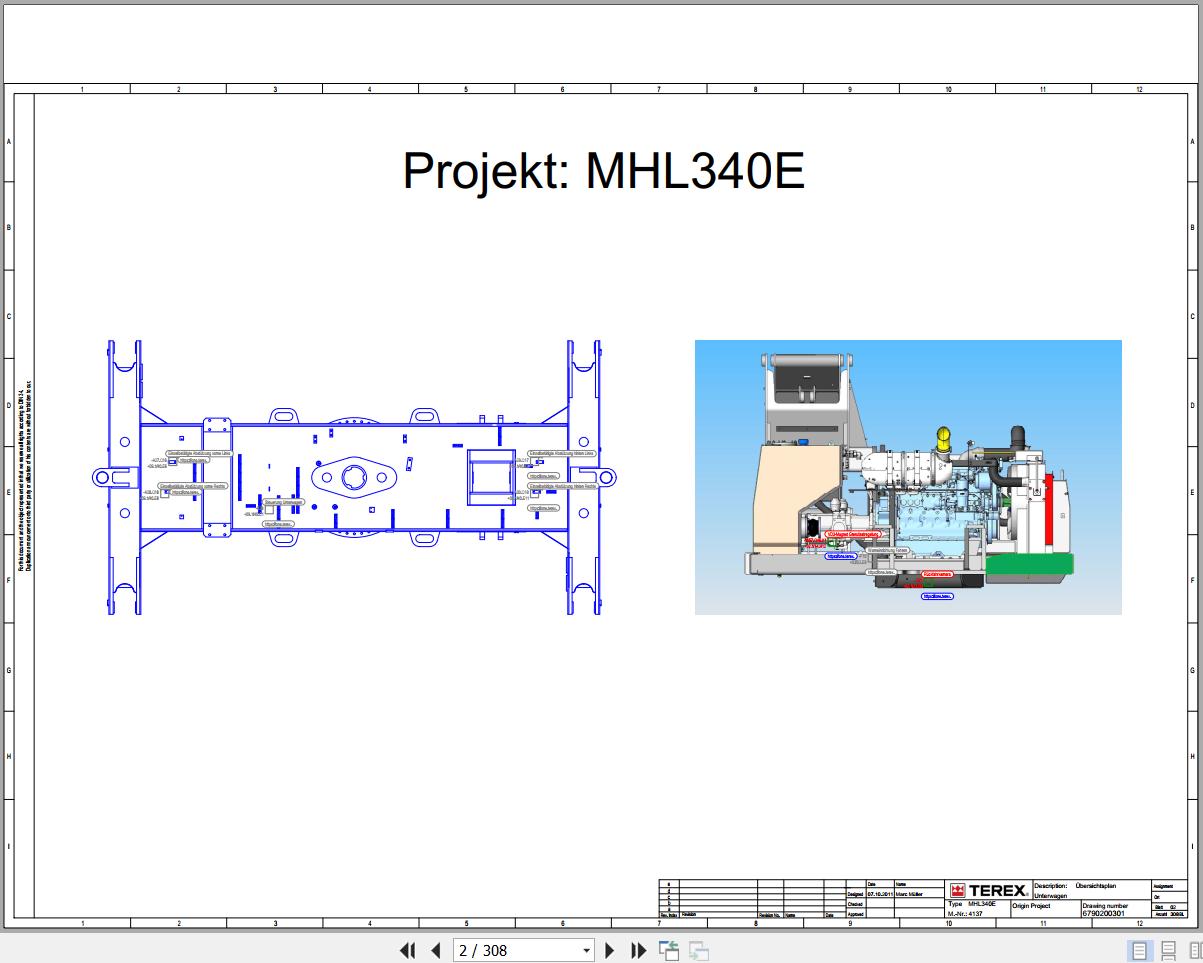 Terex Fuchs Material Handlers MHL340E 4137 Wiring Diagram 6790200301 DE 1