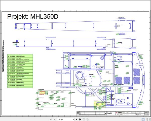 Terex Fuchs Material Handlers MHL350D 1179 Wiring Diagram 6790200002 DE 1