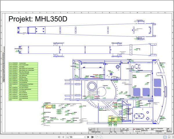 Terex Fuchs Material Handlers MHL350D 1179 Wiring Diagram 6790200026 DE 1