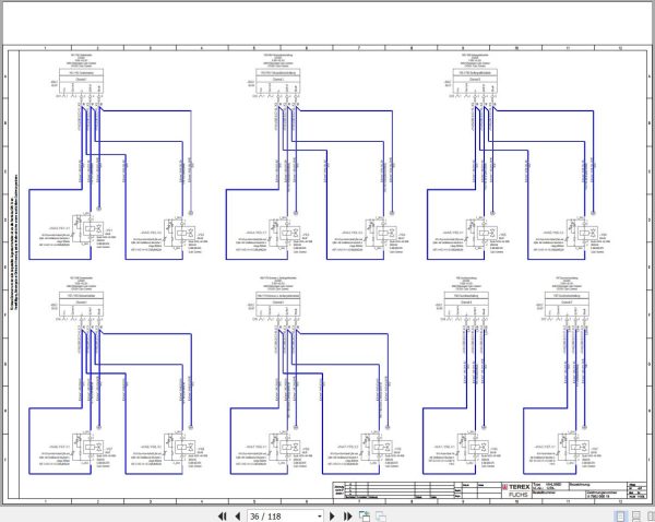 Terex Fuchs Material Handlers MHL350D 1240 Wiring Diagram 6790200018 DE 2