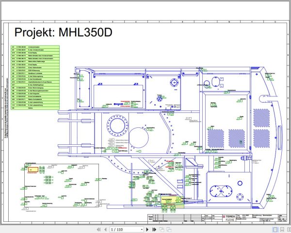 Terex Fuchs Material Handlers MHL350D 1241 Wiring Diagram 6790200016 DE 1