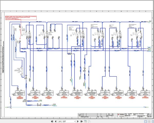 Terex Fuchs Material Handlers MHL350D 1648 Wiring Diagram 6790200074 DE 2