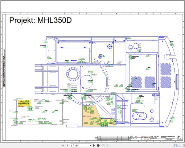 Terex Fuchs Material Handlers MHL350D 1679 Wiring Diagram 6790200079 DE 1