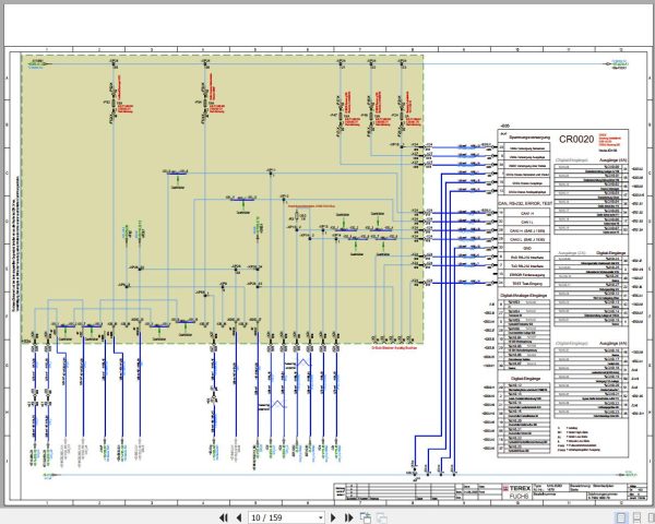 Terex Fuchs Material Handlers MHL350D 1679 Wiring Diagram 6790200079 DE 2