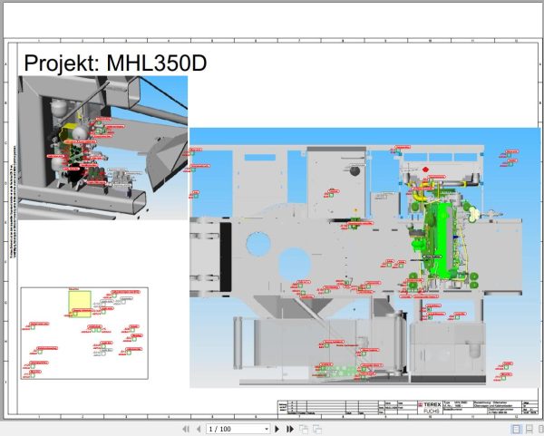 Terex Fuchs Material Handlers MHL350D 1680 Wiring Diagram 6790200060 DE 1