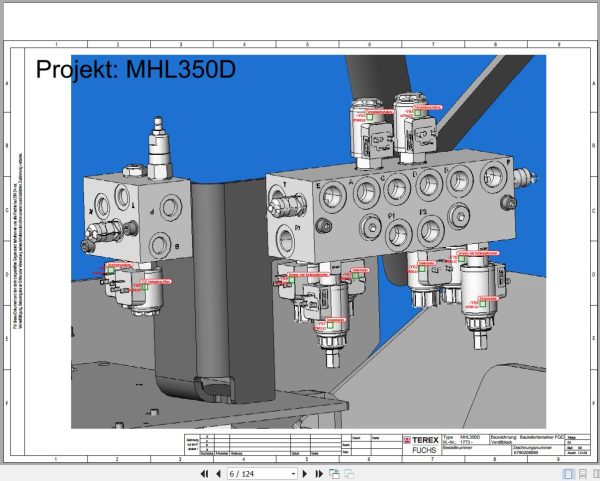 Terex Fuchs Material Handlers MHL350D 1773 Wiring Diagram 6790200089 DE 1