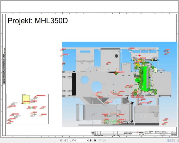 Terex Fuchs Material Handlers MHL350D 1902 Wiring Diagram 6790200133 DE 1
