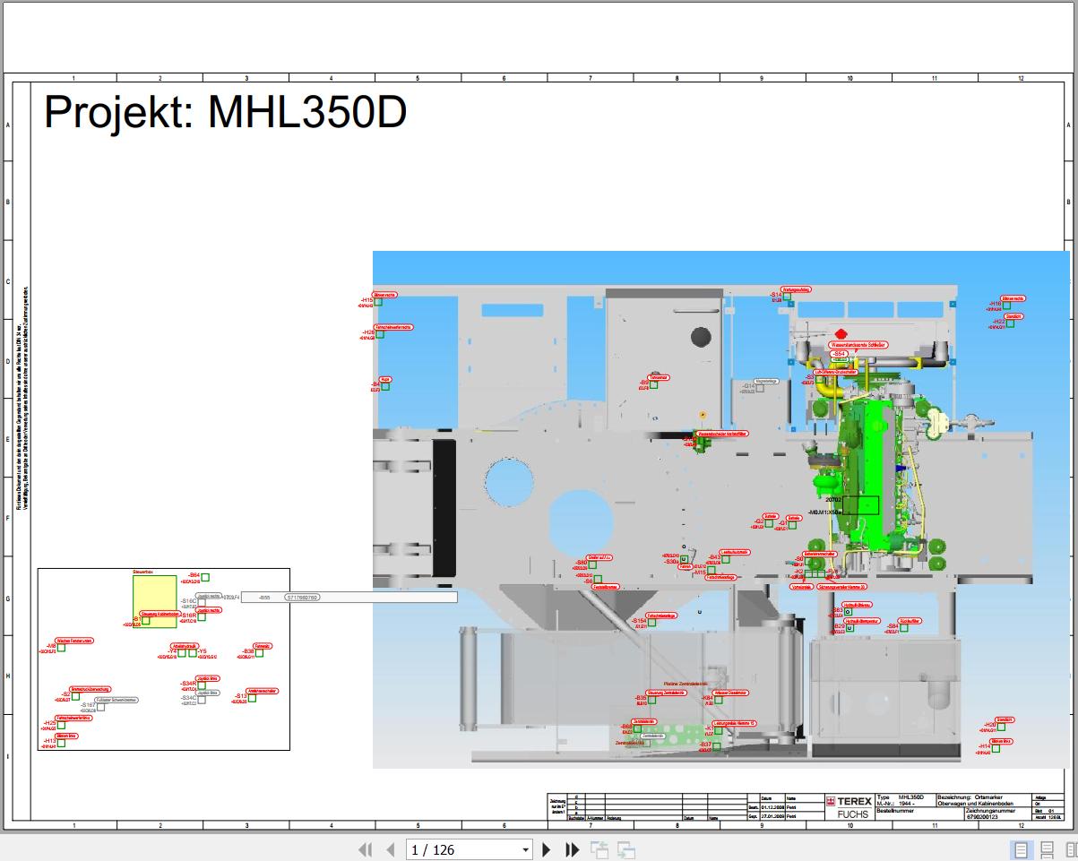 Terex Fuchs Material Handlers MHL350D 1944 Wiring Diagram 6790200296 DE 1